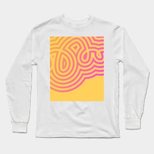 waves orange and pink Long Sleeve T-Shirt